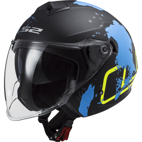 LS2 OF573 TWISTER II XOVER MATT BLACK BLUE helmets